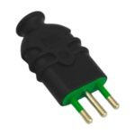 Enchufe macho volante negro